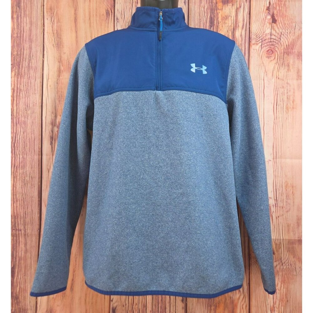 Under Armour Mens ColdGear Pullover Jacket Medium Blue Heather